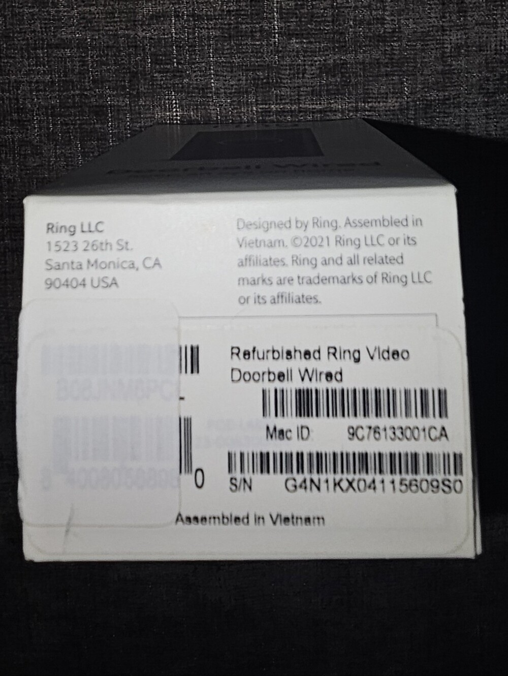 Ring Video Doorbell Wired 1080p WiFi Security Camera Black | Refurbished - Picture 5 of 5